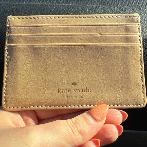 Kate Spade Two Toned Beige/Gold Card Holder - Picture 1 of 6